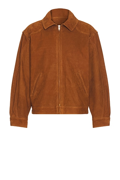 Mimchik Suede Tall Boy Jacket in Cognac