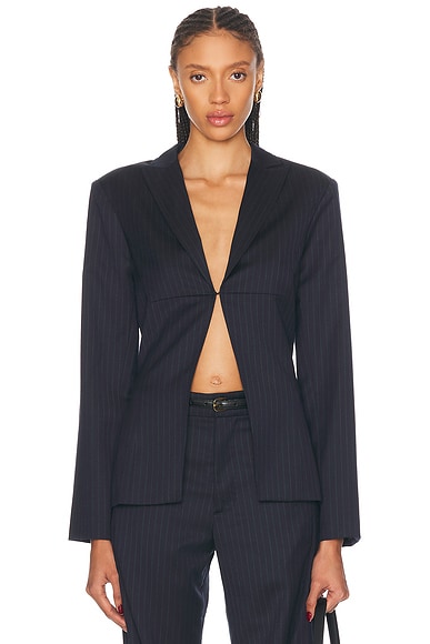 Mimchik Pinched Blazer in Pinstripe
