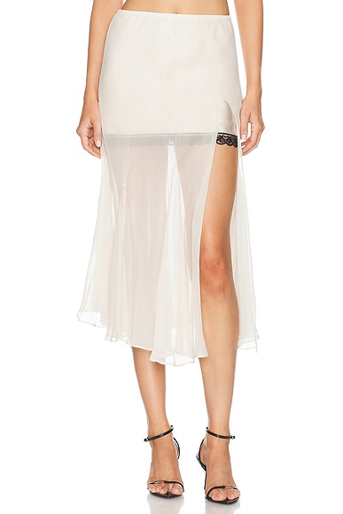 Sheer flare skirt cheap