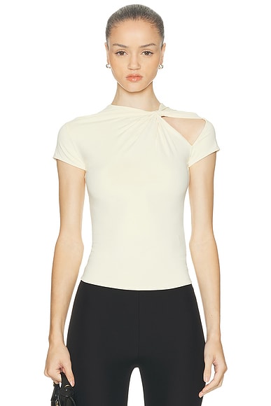 Mimchik Knotted Cut Out Top in Yellow