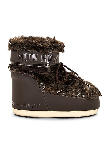 Moon Boot Icon Short Faux Fur Snow Boots In Brown