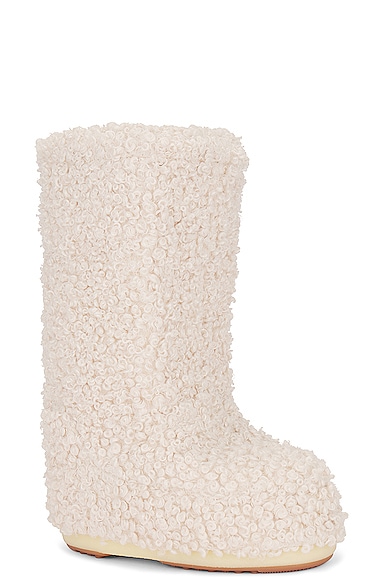 Shop Moon Boot Icon Faux Fur Boot In Cream