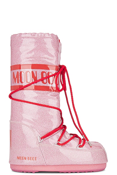 Moon Boot Icon Glitter Snow Boots In Pink