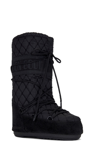 Shop Moon Boot Icon Quilted Boot In Black