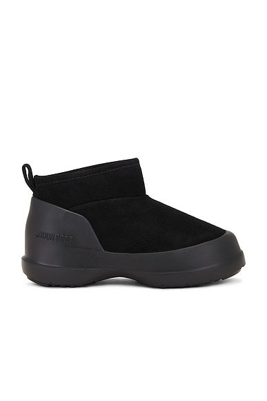 MOON BOOT Luna Low Suede Boot in Black