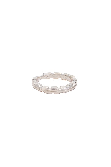 Stacking Groove Ring in Metallic Silver