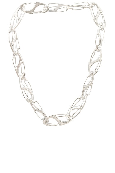 Silver Coated Bias Necklace