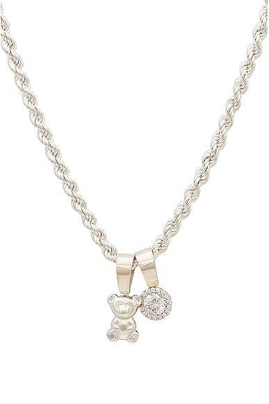 x FWRD 925 Silver Crystal Teddy Rope Chain
