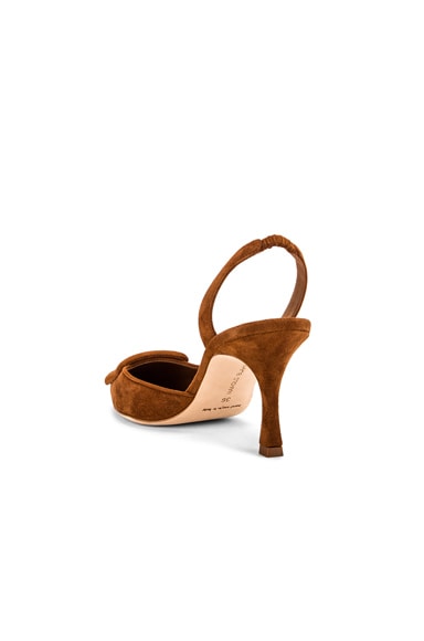 Manolo Blahnik Maysli 70 Suede Slingback Pumps