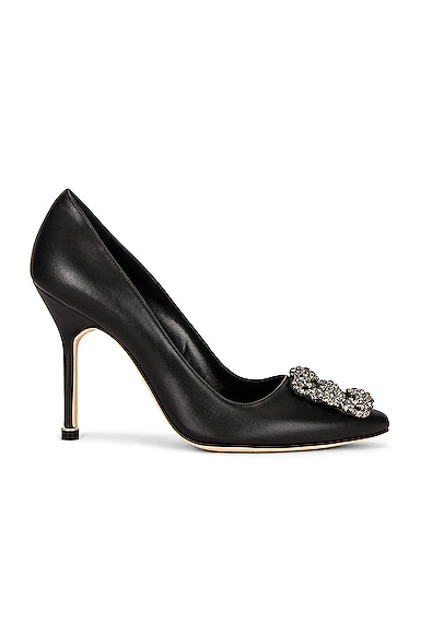 Manolo Blahnik Hangisi 105 Nappa Heel In Black