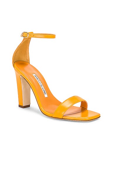 Manolo Blahnik Ressata 105 Sandal in Tangerine Smart Closet