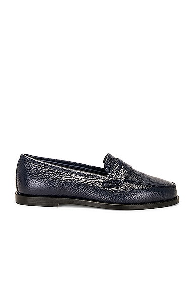 Perrita Leather Loafer in Navy