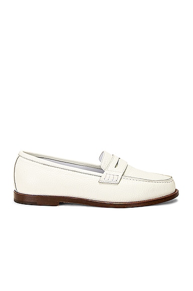 Manolo Blahnik Perrita Leather Loafer in White