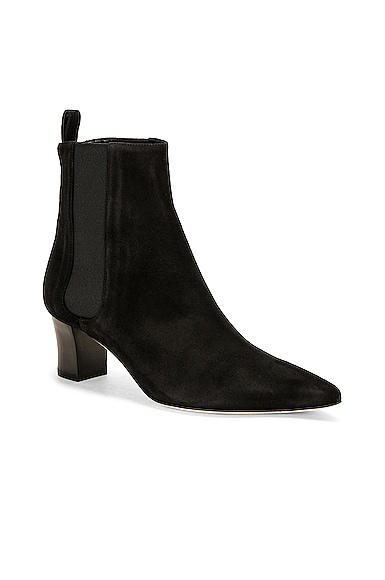 Shop Manolo Blahnik Tiraba 50 Suede Boot In Black