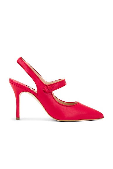 Manolo Blahnik Camparisli 90 Pump in Bright Red