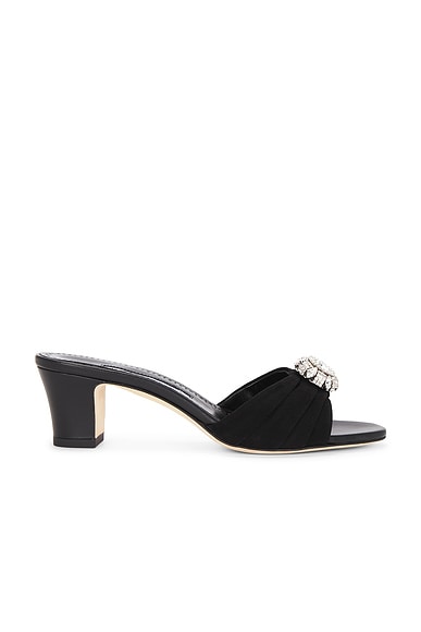 Manolo Blahnik Ansaklo 50 Sandal in Black