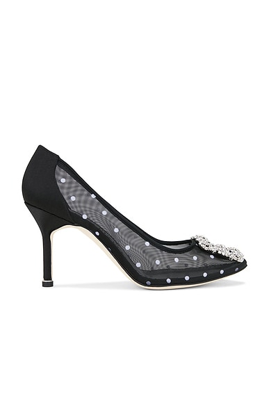 Manolo Blahnik Hangisi 90 Pump in Yoth & Black