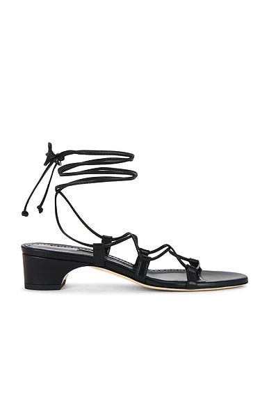 Manolo Blahnik Della San 30 Sandal in Black