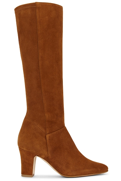 Manolo Blahnik Pitana 70 Boot in Medium Brown