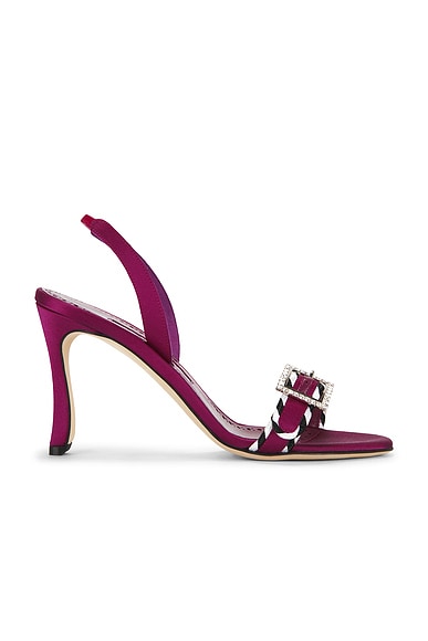 Manolo Blahnik Sumbasan 90 Sandal in Dark Pink