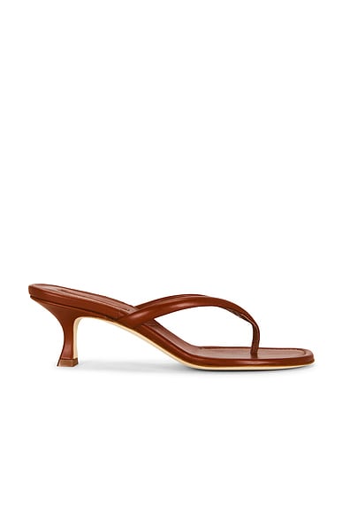Manolo Blahnik Paterno 50 Sandal in Medium Brown
