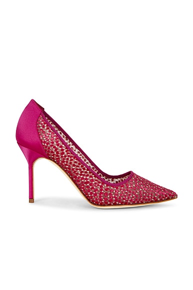 Manolo Blahnik Bbla 90 Pump in Bright Pink