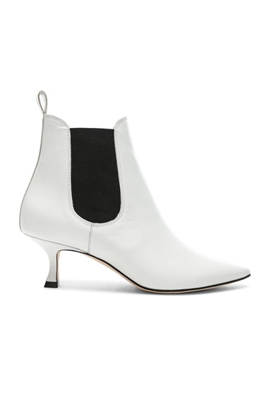 Marsell Neo Woven Leather Booties in White | FWRD