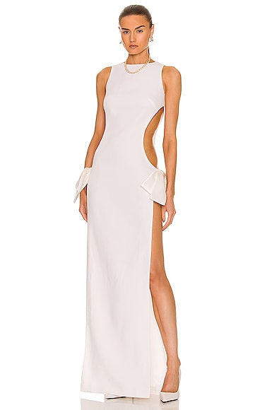 MONOT Bow Cut Out Gown in White