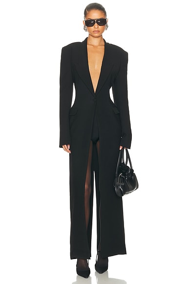 MONOT Maxi Coat Dress in Black