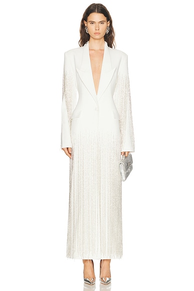 Fringe Embroidery Long Coat