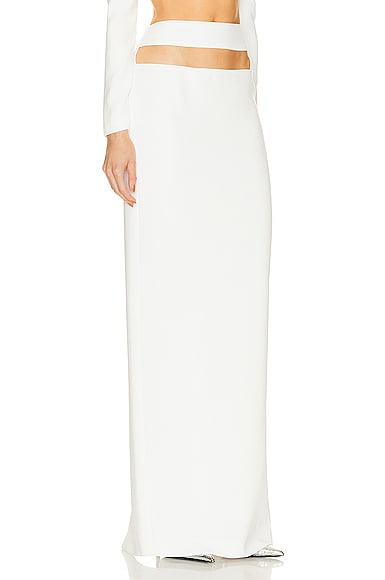 Shop Monot Cut Out Maxi Skirt In White