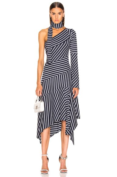 Striped Chevron Jersey Dress
