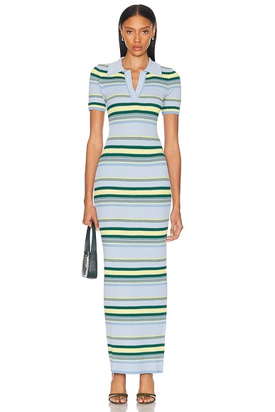 Monse Jacquard Maxi Dress in Blue Stripe