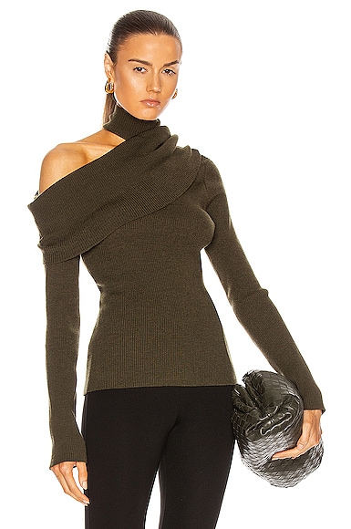 Fold Over Draped Knit Sweater