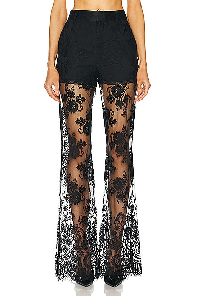 Monse Floral Lace Pant in Black