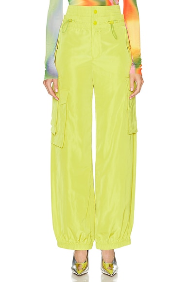 Monse Double Waistband Cargo Pant in Lime
