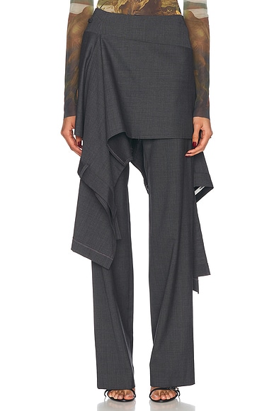 Monse Tailored Skirt Trouser in Charcoal