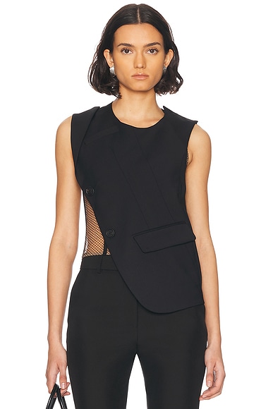 Monse Deconstructed Tailored Top in Black