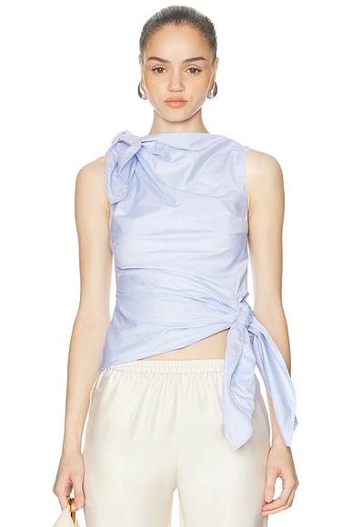 Bow Drape Shirting Top