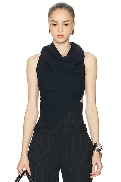 Halter Leather Back Strap Top