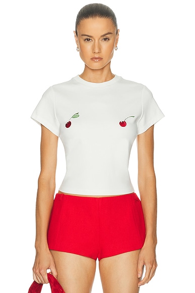 Monse Cherry Tee in White
