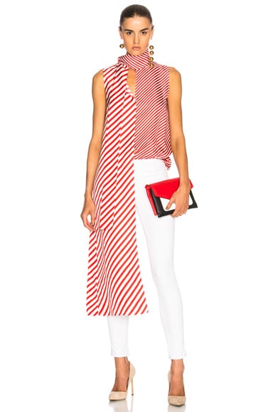 for FWRD Striped Silk Top