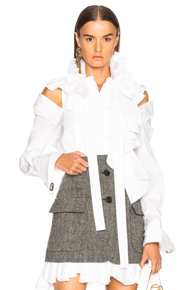 Cotton Ruffle Blouse