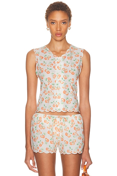 X Elsa Hosk Scalloped Vest Top