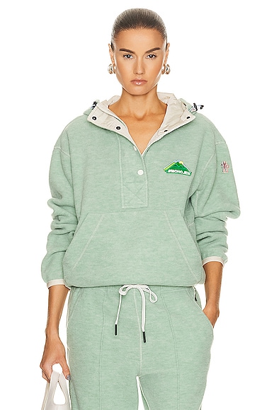 Shop Moncler Hoodie Sweater In Green