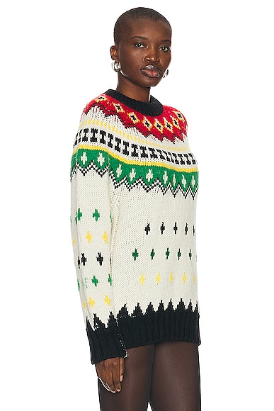 Shop Moncler Sweater In White Multi