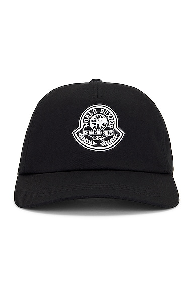 Moncler Logo-print Cotton Baseball Cap In Black