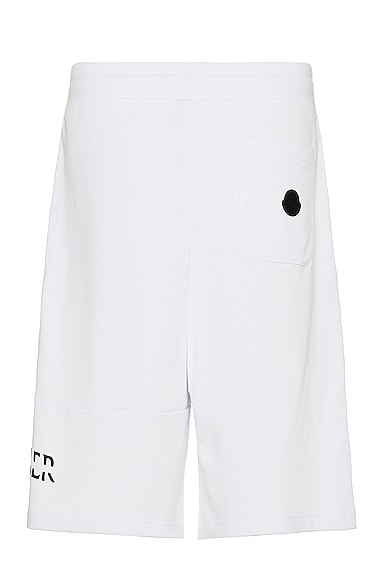 Shop Moncler Sweat Shorts In White