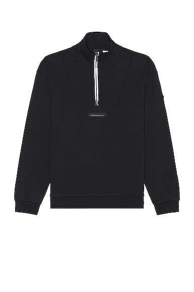 T-neck Jersey Pullover in Black