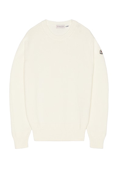 Moncler Crew Neck Sweater in Silk White